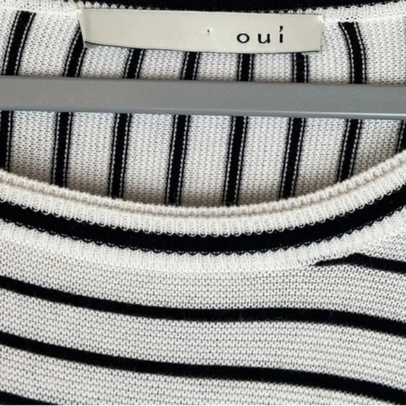 Oui Women’s 14 Striped Long Sleeve Under Layer Striped Tunic Top - Picture 3 of 8